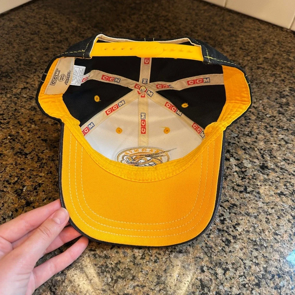 Sarnia Sting CCM‎ Pro Ice Hat Strapback Cap OHL Hockey Yellow Black White